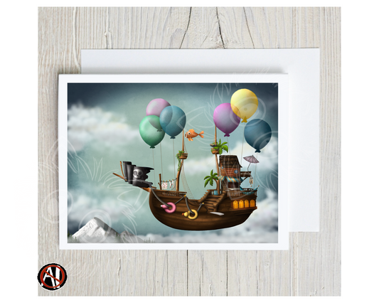 Floating Along Greeting card (A2 Card)