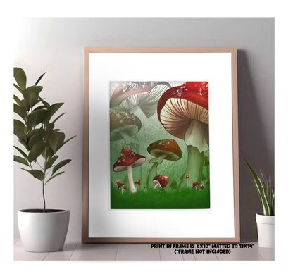 "Mushies in the Grass 2" Art Print