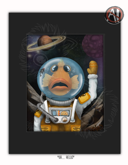 "uh hello?" Art Print