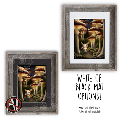 "Hunting for Mushrooms" Art Print