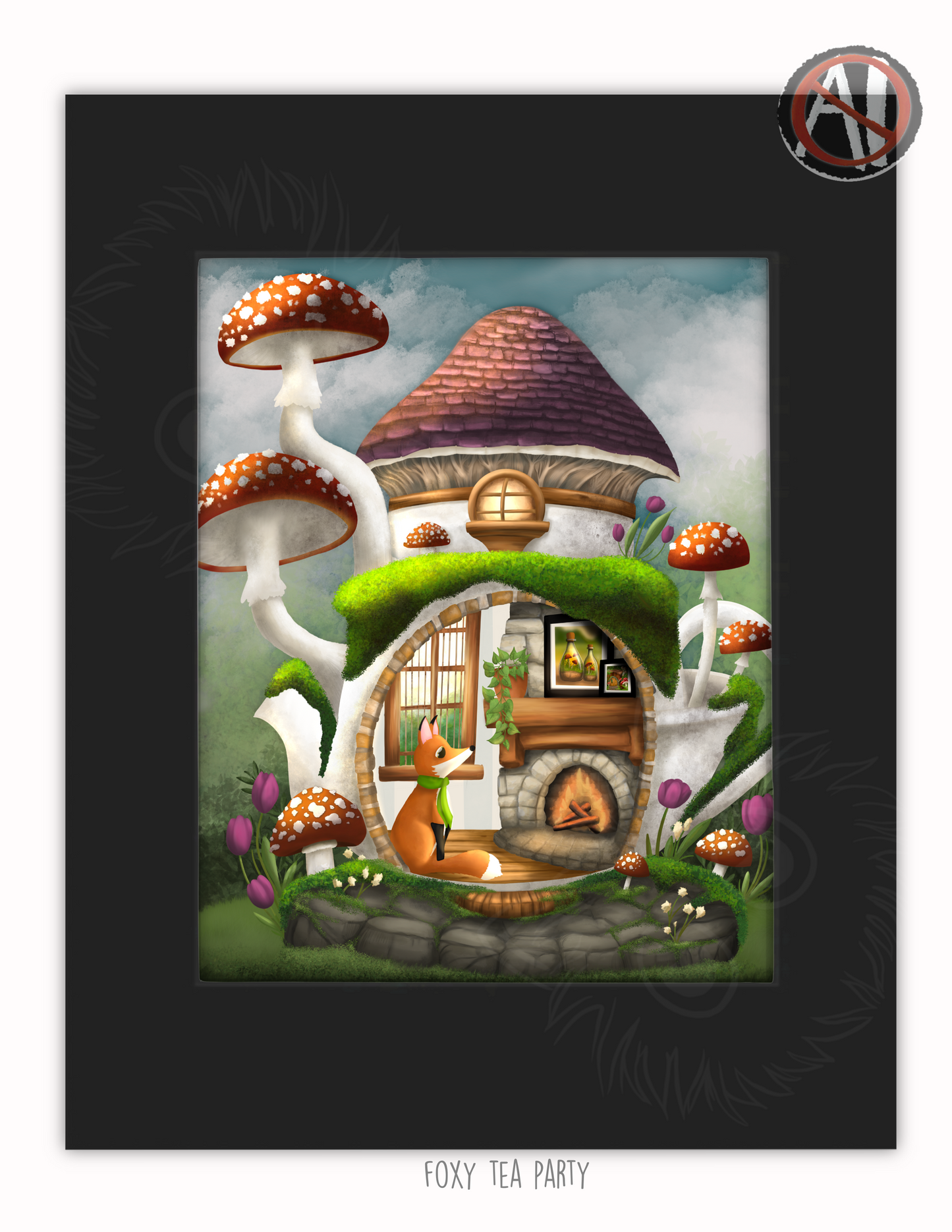 "Foxy Tea Party" Art Print