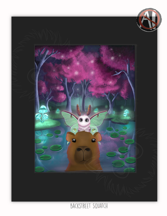 "Luner Moth Night Light" Art Print